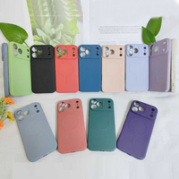 Funda Magnética de Silicona Líquida para iPhone 18 17 16 Pro Max, Color Sólido, Antigolpes, Protectora de Lente, Disponible en Stock