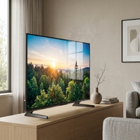 Téléviseur intelligent sans cadre de 55 pouces, téléviseur LED 4K, double support, bord étroit, écran Android pour le divertissement à domicile