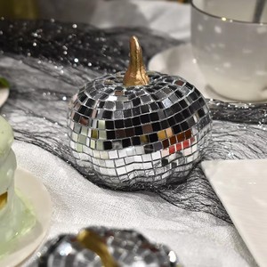 Halloween <b>Mirror</b> Glass Pumpkin Disco Ball Laser Reflective Pumpkin Model for Wedding KTV Bar Christmas Party Decor - Product Image 2