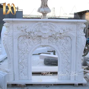 Custom Indoor Decorate Hand Carved Sculpture White Marble Statury Fireplace
