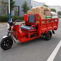 Tricycle cargo à essence avec caisse de rangement en acier, véhicule de livraison à trois roues à moteur essence pour entrepôt et usine