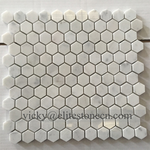 Kích thước lớn Matt hình lục giác siêu trắng đá cẩm thạch Gạch Mosaic tùy chỉnh giá phòng tắm sàn gạch - Product Image 6
