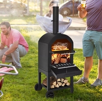 Four à pizza d'extérieur Feu de bois avec couvercle étanche Gril à pizza en acier autoportant Pizza Maker Camping Cooker