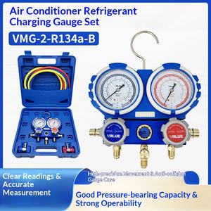 एयर कंडीशनर रेफ्रिजरेटर डुअल गेज r134 एसी और रेफ्रिजरेटर रेफ्रिजरेटर रिलैंट रिचार्ज और लिक्विड फ्रीऑन टूल किट - Product Image 1