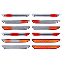 Lampu Sein Samping LED Sequential Flowing untuk Bumper Mobil Ford Mustang 2015 2023 Lensa Bening Lampu Merah FR3Z 15A201 2 Buah