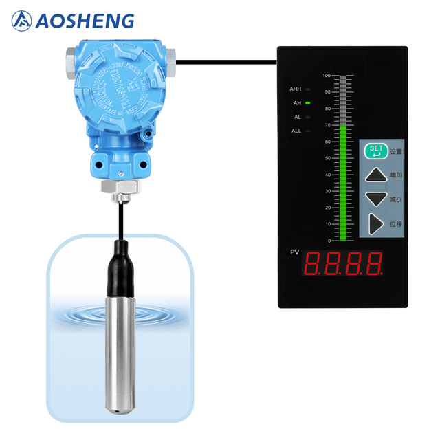 AOSHENG Stainless Steel Remote Diaphragm Hydrostatic Level Gauge Transmitter 0.5% Accuracy 2-Year Warranty Smart App None