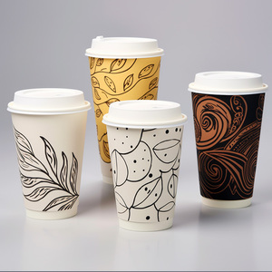 Para LOKYO Custom Printed 8oz 12oz Single Wall Vasos de papel desechables Vasos Para Cafe Desechables Con Tapa Takeaway PLA Cups for H - Product Image 1