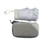 Parapluie de poche compact noir anti-UV, modèle capsule 5 plis, idéal pour la promotion - Meilleure vente