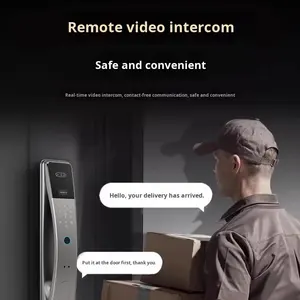 Serrure de porte intelligente sans clé Tuya reconnaissance faciale 3D accès numérique biométrique d'empreintes digitales pour l'entrée sans clé connectée Wi-Fi en bois - Product Image 5