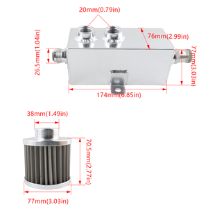 Nouveau Collecteur d'huile universel 2L de haute qualité, 2 ports AN10, filtre de purge, robinet de vidange, avec déflecteurs, pour amélioration des performances du système de carburant, MOQ5 - Product Image 6