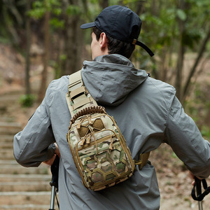 Masawei Tactical Chest Pack Multi Functional Outdoor Sports Crossbody Bag Men's Camouflage <b>Backpack</b> With Zipper Closure - Product Image 4