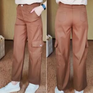 Pantalones <span class=keywords><strong>Cargo</strong></span> para <span class=keywords><strong>Mujer</strong></span> <span class=keywords><strong>H</strong></span>-1100, Primavera-Otoño, Cintura Media, <span class=keywords><strong>M</strong></span>últiples Bolsillos, Color Sólido, Corte Ajustado, Casual - Product Image 5