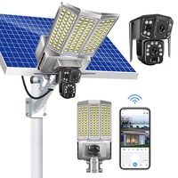 Lampadaire intelligent à énergie solaire avec caméra de sécurité Contrôle par application Alerte de mouvement à gradation automatique Étanche IP65 pour jardin