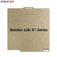 NOUVEAU P2S Bambu Lab X1 P1 P2 A1 Series PEI Flexible Spring Steel Build Plate Smooth Textured Dual-sided Amber Black DIY Customize