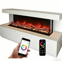 Cheminée électrique encastrée à 3 côtés de 100 pouces, commande par application, 9 couleurs de flamme, chauffage pour la maison et l'hôtel
