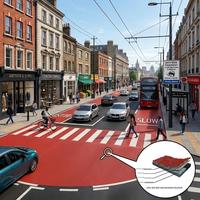 Peinture de marquage routier antidérapante à base de polyuréthane coloré pour les zones de décélération