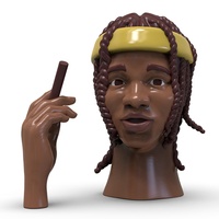 Personnalisé vente en gros moderne maison parfum aromatique parfumé décor noir africain dreadlock tête en résine unique cône d'encens brûleur de chambre