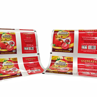 Film en rouleau scellé pour emballage plastique imprimé de qualité, sachets de pâte de tomate, sacs de laminage à chaud, BOPP, PET, Aluminium, CPP, PE, Ketchup