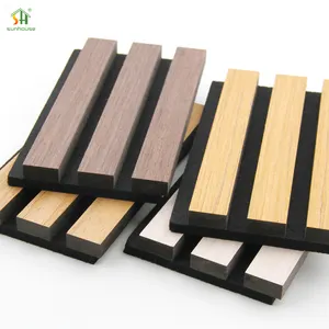 Wholesale Class A Fire Rating Oak Wall Panels Noise Reduction Indoor Acoustic Slat Wall Panel