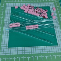 Règle de Mahjong Américain en Acrylique 20 pouces, Poussoir de Cartes Transparent, Lot de 4