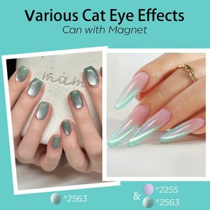 Cat Eye 9D vetro verde argento Glitter Gel smalto per unghie Set Hema Free 6 colori per il salone DIY Nail Art ammollo-LED bottiglia di imballaggio - Product Image 3