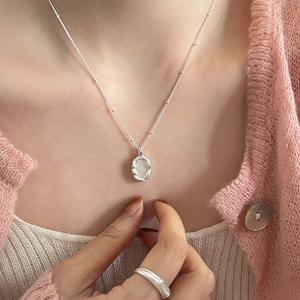 Collier pendentif Bouddha à gros ventre en jade blanc glacé Qianjin Gan Xiaofo Gong, plaqué argent pur S925, pendentifs et breloques en argent fin 18K - Product Image 2