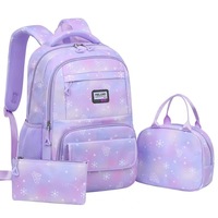 Cartable primaire pour filles sac à dos enfants élèves sacs d'école imperméables avec fermeture à glissière et doublure en polyester