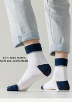 Chaussettes de sport mi-mollet pour hommes, personnalisées, respirantes, absorbantes, déodorantes, à semelle printanière, 100 % coton, séchage rapide, vente en gros