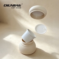 Fabricant d'emballages cosmétiques OEM ODM, flacon cosmétique à pompe pour émulsion, forme unique, beige mat