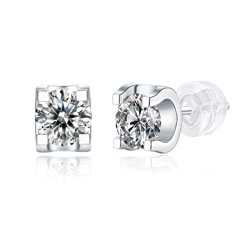 E9165-Ox Head ear studs/1Carat Moissanite