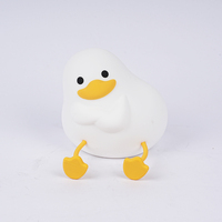 Lampe de chevet mignon caneton Rechargeable 7 couleurs Clap veilleuse pour enfants Silhouette scènes de nuit pour un sommeil calme