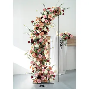 Свадебные украшения для вечеринки, металлическая подставка из искусственных роз на ощупь, с арокой пиона, для свадьбы
