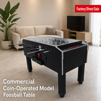 Table de baby-foot commerciale à monnayeur avec tableau de scores LED et verre trempé pour bars et salles d'arcade, vente en gros