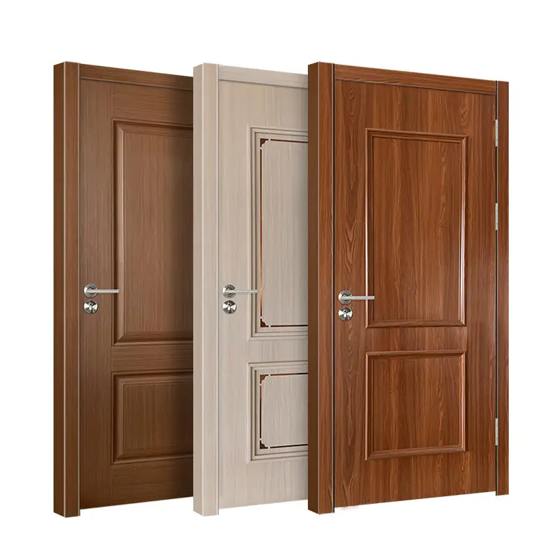 Porte de chambre moderne en bois mélaminé porte prémontée en bois mdf mélamine intérieure porte d'hôtel pour maison avec cadres