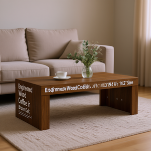 Engineered Wood Coffee <b>Table</b> 40.2x19.7x14.2 In <b>Brown</b> Oak Modern Living Room Furniture - Product Image 2