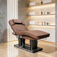 Table de massage électrique moderne de luxe pour salon de beauté, 4 moteurs, inclinable, incurvée, avec éclairage, pour soins cosmétiques et extensions de cils
