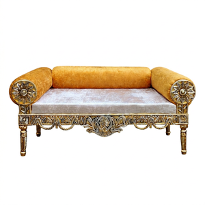 Juego de Sofás de Lujo para Bodas Reales, Sofá de Banquete Tallado en Oro para Decoración de Eventos, Sofá Nupcial Estilo Palacio para Escenario de Boda - Product Image 1