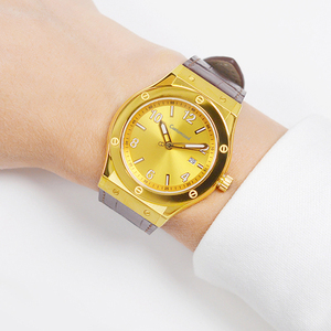 Montre en or pour homme personnalisée de 42 mm, montre à quartz simple pour homme - Product Image 5