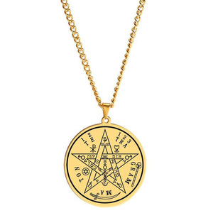 Collier en acier inoxydable pour hommes et femmes, hip-hop, western, étoile à cinq branches, <span class=keywords><strong>sceau</strong></span> <span class=keywords><strong>de</strong></span> <span class=keywords><strong>Salomon</strong></span>, amulette <span class=keywords><strong>de</strong></span> Kabbalah. - Product Image 5