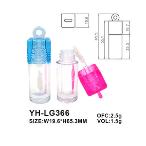 New Arrival 1.5ml PETG/AS Clear <b>Mini</b> Lip Gloss Tube Empty Portable Liquid Lipstick <b>Bottle</b> With Pendant For Makeup Container - Product Image 2