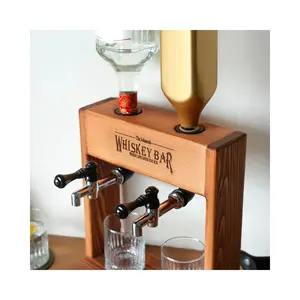 Gran oferta, botella de vino de madera, dispensador de whisky de madera personalizado, mapa personalizado, dispensador de licor, dispensador de vino