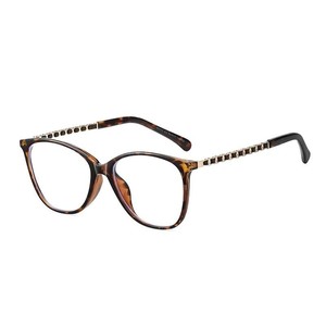 Montures de lunettes œil de chat pour femmes, monture complète en résine, verres anti-UV, légères, correction de la vue, monture transparente grise - Product Image 3