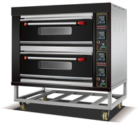 Four à sole électrique commercial 13,2 kW, 2 niveaux, 4 plateaux, en acier inoxydable, pour boulangerie, restaurant, pizza, pain, pâtisserie