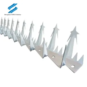 Hot Dipped Galvanized Metal Fence Wall Spikes Powder Coated Long Razor Security Anti Climb Wall Spike