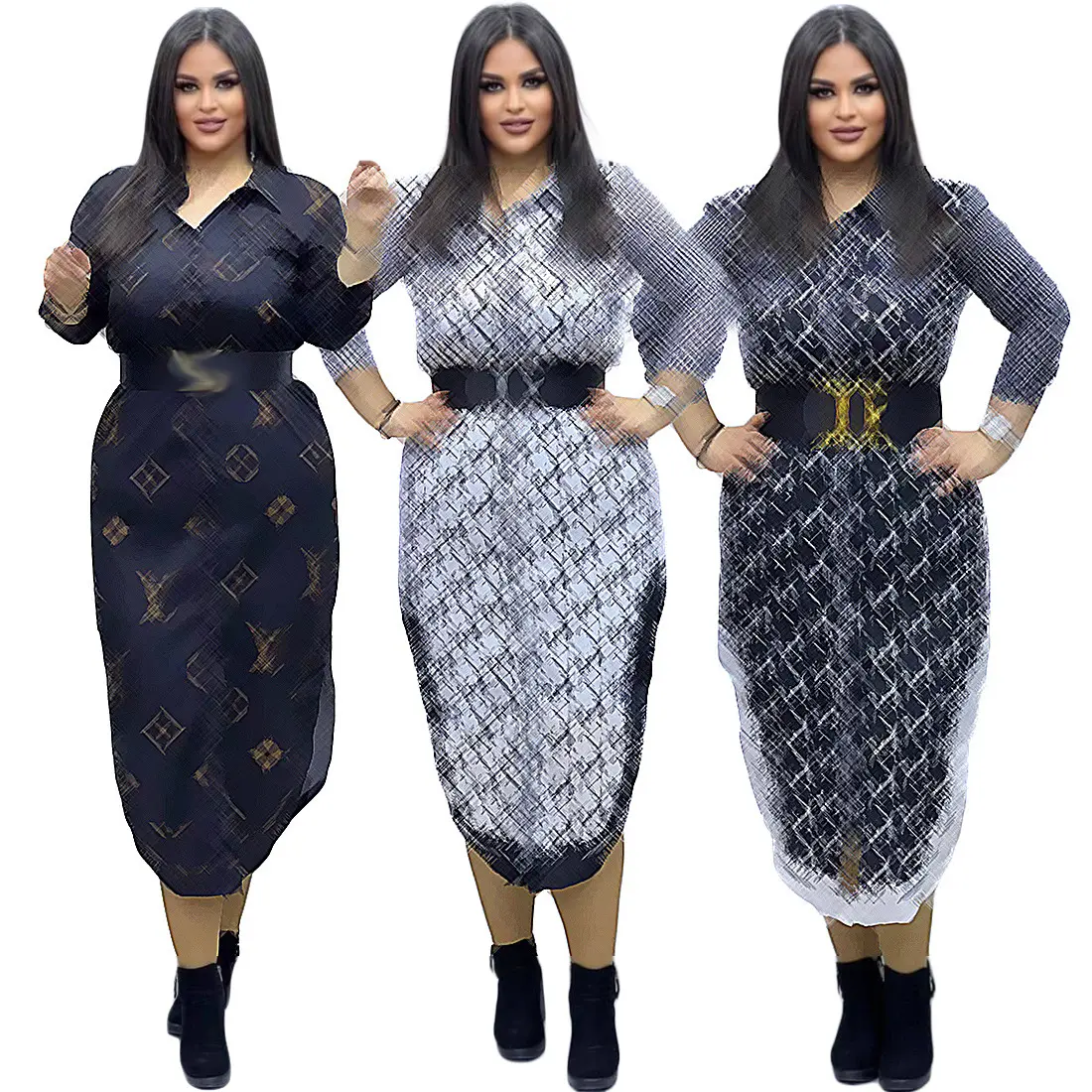 Hot selling Casual Loose Long Sleeve Dress sexy dress bodycon 2022 Brand women's clothing