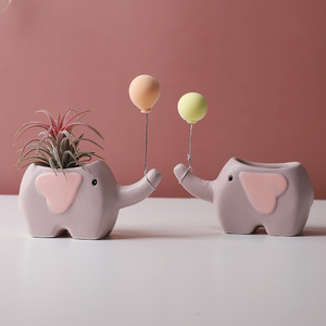 Pots en céramique en forme <span class=keywords><strong>de</strong></span> <span class=keywords><strong>fleur</strong></span> pour fleurs dessin animé éléphant dinosaure Succulent <span class=keywords><strong>Pot</strong></span> mignon décoration <span class=keywords><strong>de</strong></span> la maison Maceta Casa - Product Image 4