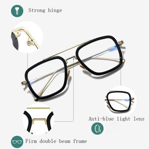 กรอบแว่นตาโลหะคุณภาพสูงระดับท็อป ดีไซน์<span class=keywords><strong>อเวน</strong></span>เจอร์ส ไอรอนสไปเดอร์แมน ป้องกันแสงสีฟ้า สไตล์เอนด์เกม โทนี่ สตาร์ค สตีมพังก์ - Product Image 5