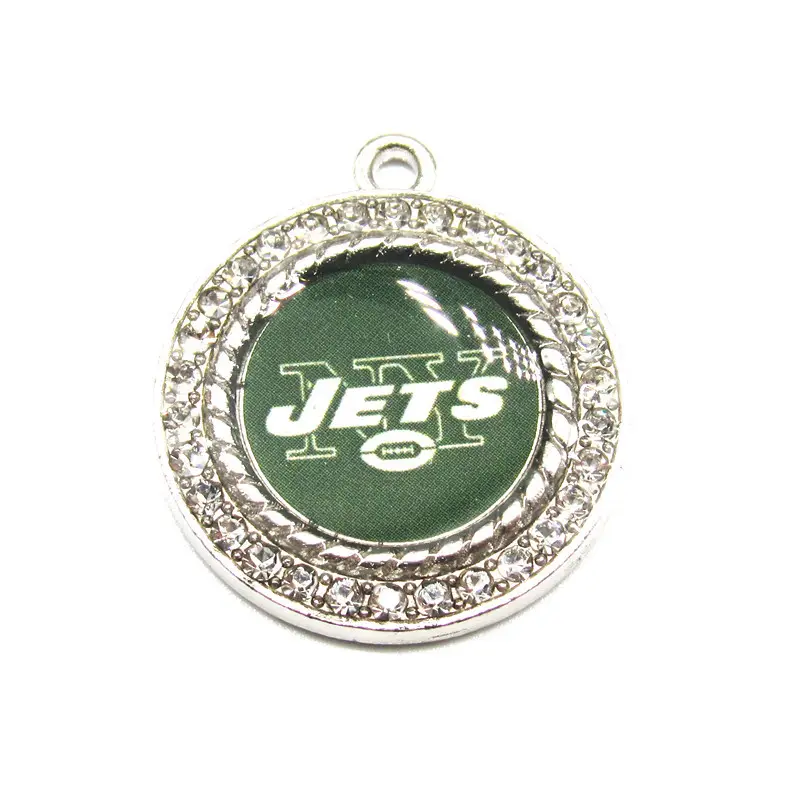 Pendentif personnalisé d'équipe de football américain de style sportif à la mode Collier pendentif Jets de New York Pendentif logo de l'équipe NFL 32