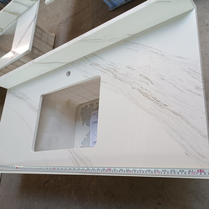 ODM/OEM TMZ Polished White Quartz 5028 Modern Design Palissandra Slab Hotel Bathroom Vanity Top Big <b>Artificial</b> <b>Stone</b> Slab - Product Image 2