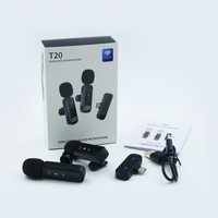 NotatrustTwo Microphones LED Light Lavalier Mic 3 en 1 Microphone sans fil professionnel mini pour iPhone/Android/Caméra